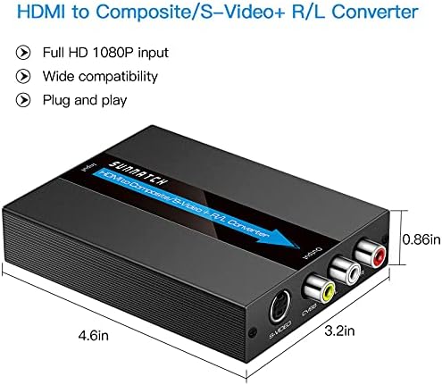 Sunnatch HDMI do svideo RCA Converter sa S-Video + RCA kablovi, HDMI Svideo Converter, HDMI do RCA