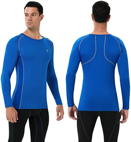 Runhit Kompresijske košulje za muškarce s dugim rukavima Cool suhi atletski vježbanje majice Ribojske majice Sportske termalne tajice