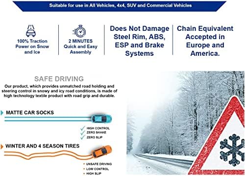 PREMIUM Car Tire Snežne čarape za zimski ekstrapro serija Tekstilni lanac za snijeg za Nissan Versa