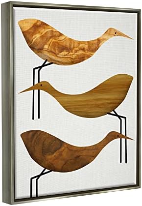Stupell Industries apstraktni drveni uzorak Rode rustikalne ptice, dizajn Daphne Polselli