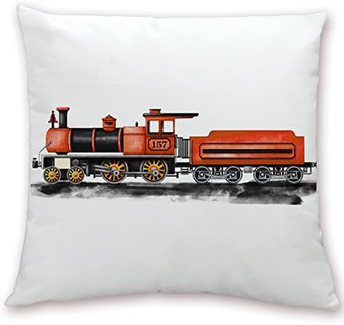 Vlak jastuk 18x18 inčni akvarelni transport pare lokomotive jastuk za jastuk za jastuk željeznički jastučni kaput za kauče i sofe dekor vrtića