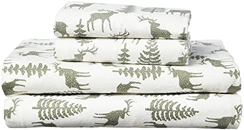 Brielle Home Flannel Set pamuk meko topli i ugodan moderni šik sa elastičnim dubokim džepovima, kraljicom, jelenom bjelokosti