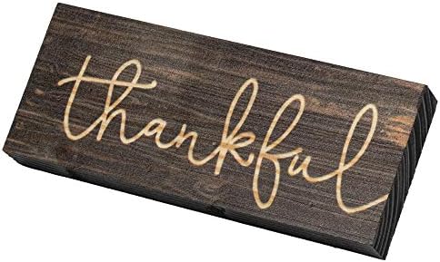 P. Graham Dunn Thankful Script dizajn 6 x 2,5 inča od punog borovog drveta Farmhouse Stick znak