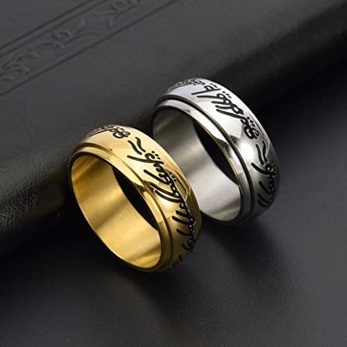 8mm Lord of Rings Spinner Ring Gothic Goth Punk Rock Biker Stainless Steel Anti Anxiety Stress Relief Spins