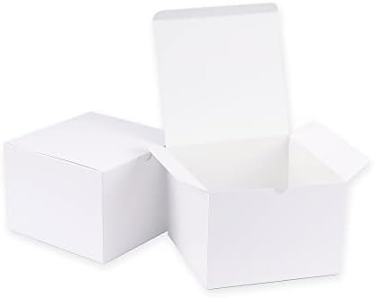 OfficeCastle 10 kom Bijela Poklon kutija sa poklopcima, 6 kutija od bijelog papira x6 x4 za