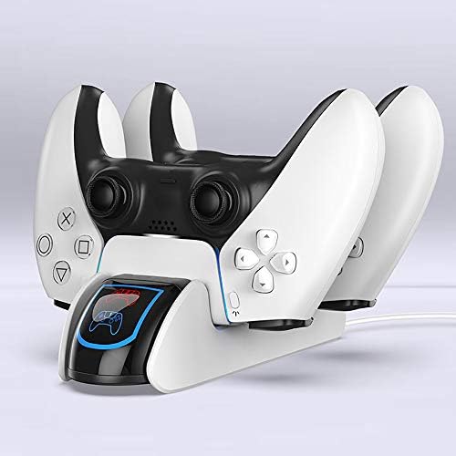 Punjač sa dva slota，Tip - C Bijela baza za punjenje ručke za igru sa indikatorom Playstation 5 postolje za punjenje sa dvostrukim kontrolerom, priključna stanica sa adapterom za brzo punjenje za PS5