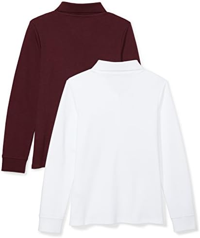 Essentials uniforma za djevojčice i malu djecu dugih rukava Interlock Polo majica, Multipacks