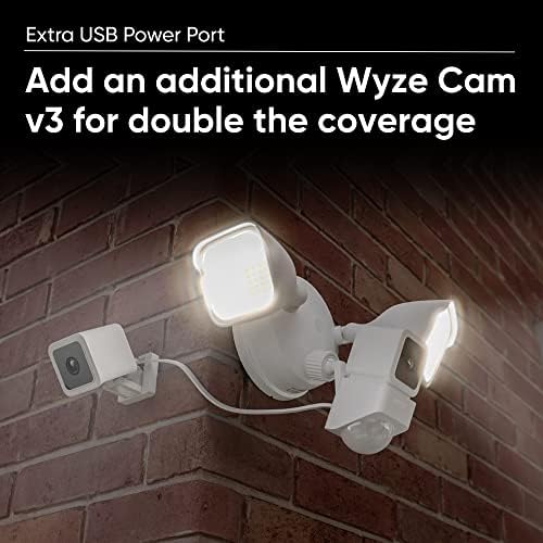 Wyze Cam reflektor sa LED diodama od 2600 lumena, žičanom 1080p HD IP65 vanjskom pametnom sigurnosnom kamerom, noćnim vidom u boji, prilagodljivom detekcijom pokreta od 270 stepeni, sirenom od 105 db i Dvosmjernim zvukom