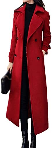 Zouyeeph jesen / zimski ženski modni kaput topla čvrsta boja dugačka jakna sa džepnim kaputom Tanak kaput
