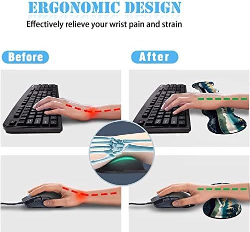 Tastatura za ručni zglob + mišer za ručne zglob + set za radne pad, memorijska pjena Ergonomska ublažava