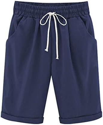 Plus sizene kratke hlače za žene labavo Fit Bermuda kratke hlače Ležerne prilike elastične struke Pokaži kratke hlače za plažu na plaži