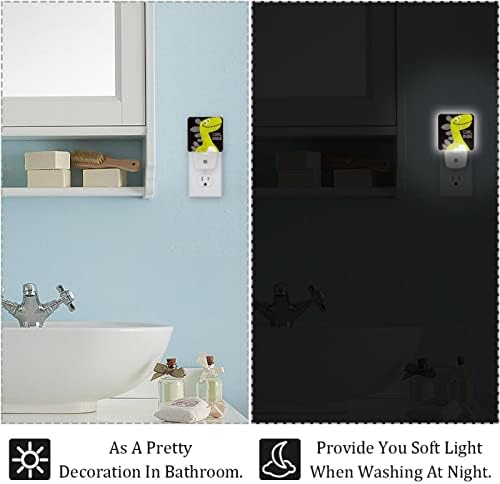 RODAILYCAY LED automatska Senzorska lampa od sumraka do zore, 2 paketa Plug-in noćno svjetlo za kupatilo, spavaću sobu, dečiju sobu, hodnik, stepenice, rasadnik, kuhinjska životinja dinosaurusa