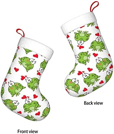 Crtane žabe personalizirane božićne čarape Dekorativni viseći ukrasi kamin Xmas Tree Holiday Party Božićni ukrasi
