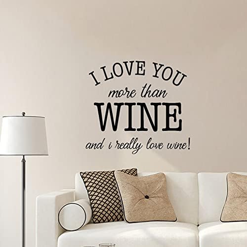 Volim te više od vina i stvarno volim vinske zidne naljepnice za dnevnu sobu naljepnice za sobu