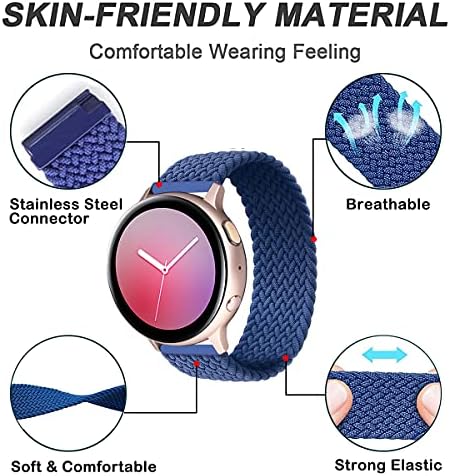 Magwei pletenica solo loop band kompatibilan sa Samsung Galaxy Watch3 41mm, 20 mm rastezljiva elastična tkana zamena narukvica kompatibilna za Galaxy Watch Active / Active2, Galaxy Watch 42mm