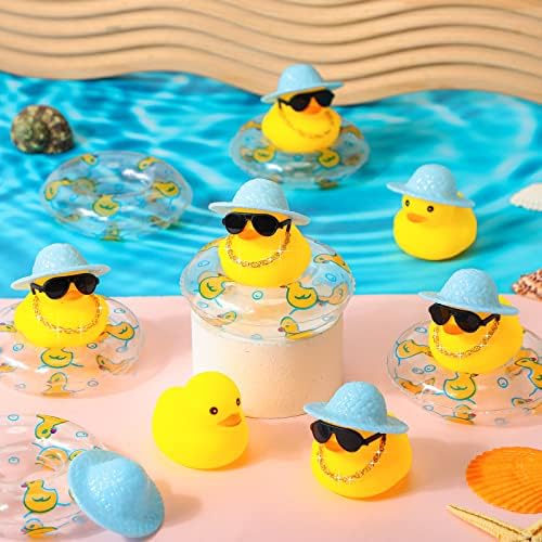 Dekoracije na instrument tabli za patke sa Mini šeširom za sunce, ogrlicom za plivanje i sunčanim naočarima