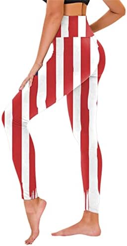 4. jula helanke za žene američka zastava visokog struka za trčanje Yoga helanke Ultra meke rastezljive udobne Jogger pantalone za vježbanje