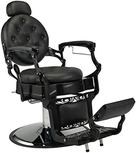 N / A frizura stolica za kozmetički Salon Hidraulična Brijačka stolica za oblikovanje Retro kožna Brijačka stolica Crna