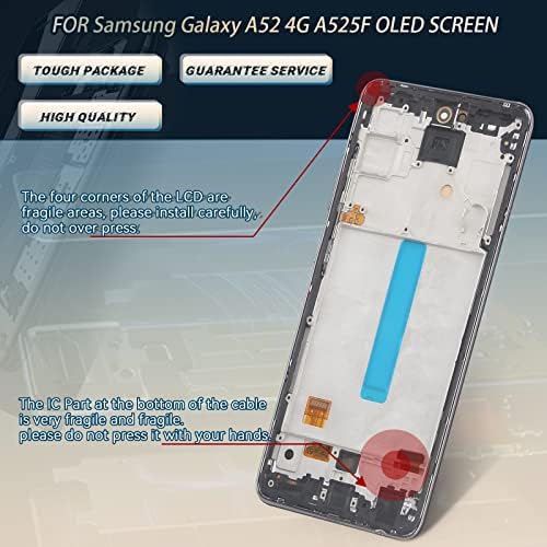 YWLRONG OLED ekran kompatibilan sa Samsung Galaxy A52 4G A525F LCD zamjenski senzor ekrana osjetljivog na dodir sa kompletom