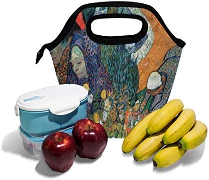 Vipsk torba za ručak za odrasle / muškarce/žene/djecu, slike Van Gogha kutija za ručak, vodootporna torbica za piknik na otvorenom torbica za ručak torbe za ručak sa patentnim zatvaračem, Crna