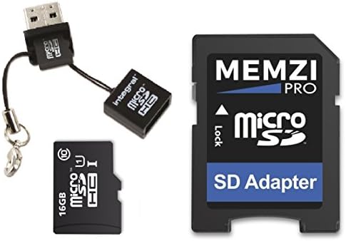 MEMZI PRO 16GB Klasa 10 90MB / s Micro SDHC memorijska kartica sa SD adapterom i Micro USB čitačem za Tablet