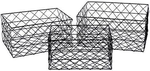 Truu Dizajn, žičane žice za skladištenje, set od 3, 13,75 x 10,25 x 6,75 inča, crna