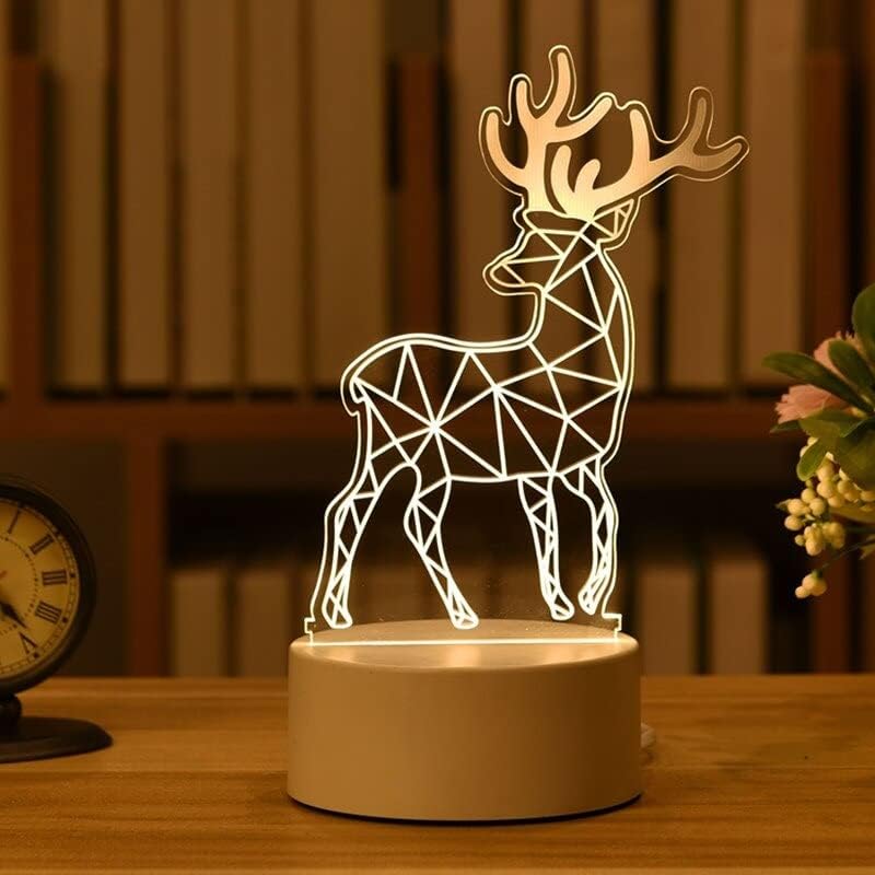 Božić bojenje Banner na otvorenom, Božić dekoracije za dom, Drvo Elk Božić 3d akril USB noćno