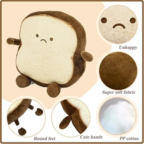 Natureman Toast jastuk za hljeb, smiješan oblik plišanog igračka za plišani igrački jastuk, slatka izraz lica