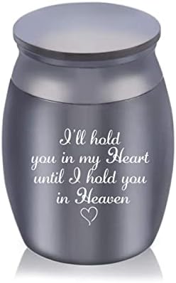 Uvijek ću te držati u mojoj srčanom pepelu Memorijalna urna aluminijumska legura mini kompletna memorijalna kutija, crna, 30 * 40mm