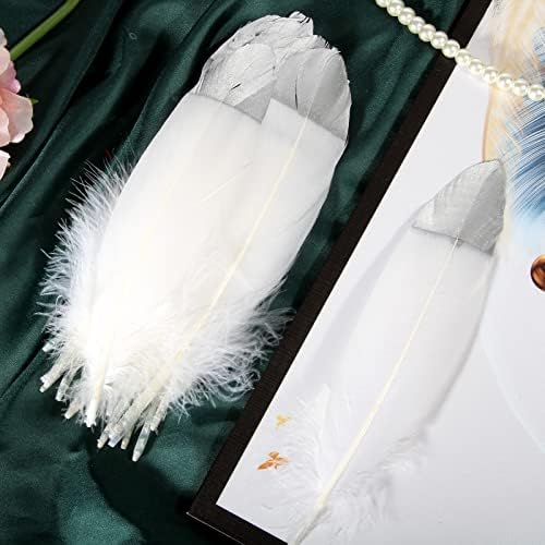 THARAHT 60pcs Bijela guska perje prirodni Bulk 6-8 inch 15-20cm za zanate DIY Cosplay svadbena