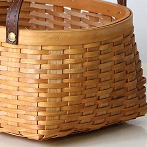 Kfjbx storage Basket Handle drvena Odjeća Sundries Organizator pletena korpa Vrtna vaza za cvijeće