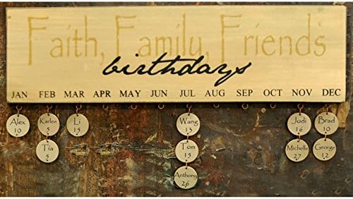 Hearthside Kolekcija Vjera Porodični Prijatelji Rođendanski Kalendar-Zlato