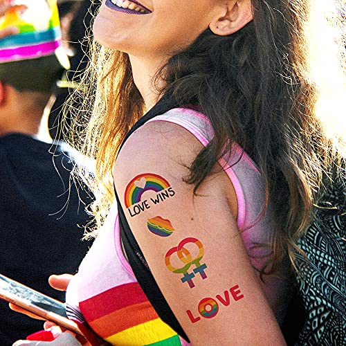 73 kom Rainbow privremene tetovaže srce ljubav pruge tetovaža naljepnice vodootporne boje tijela naljepnica za LGBTQ Dan ponosa Parade Festival gej zabava