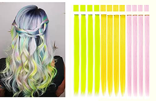 SINNKY hair extensions clips u mješovitim bojama na Rainbow Wig Pieces Hair Accessories Clip in Ombre Color
