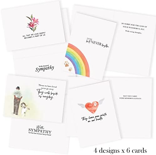 24 Set kartica za gubitak Simpatija za kućne ljubimce sa kovertama-šešir Acrobat pet Sympathy Card - Set