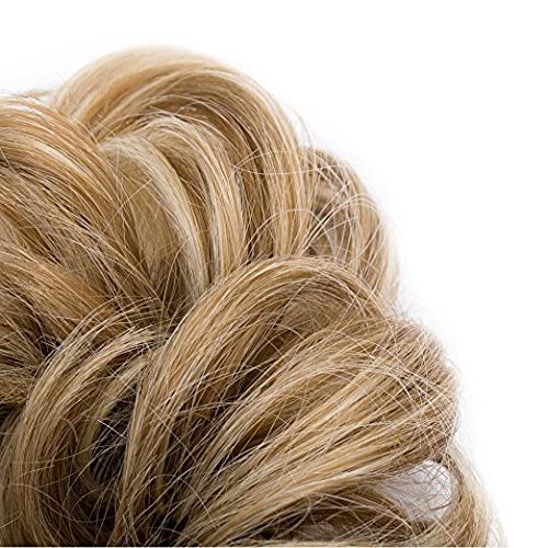 Benehair kosa punđa Hairpiece Scrunchy Updo hair Pieces Fluffy Scrunchies krafna Hairpiece sintetički Šinjoni sa elastičnom gumenom trakom svijetlo pepeljasto smeđa & amp ;Bleach plava 1kom 25g