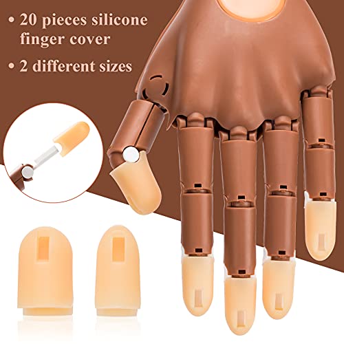 ANCIRS 20 paket lažni silikonski poklopac prsta, dodatak za zamjenu prsta za Nail Art praksu