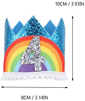 PRETYZOOM Baby rođendanski šešir za kosu Rainbow Broj dizajn Crown Headwear Party Supply