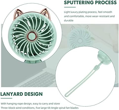 ANDYCOOCO prijenosni ventilator 5Sets Mini radna površina hlađenja Lični ljetni ručni punjenje lagani crtani