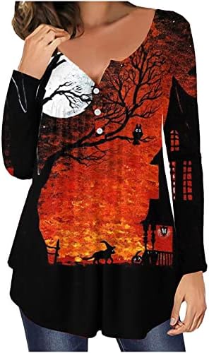 Vrhunska majica za žensko zimsko jesen pamuk s dugim rukavima Halloween Halloween Brunch nagličasni