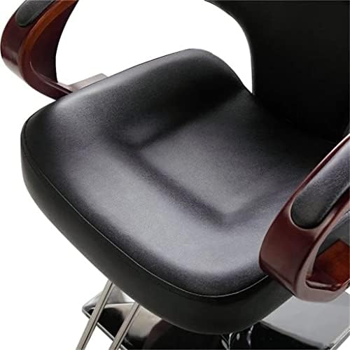 ZSEDP okretna Hidraulična Brijačka stolica za 360 stepeni oprema za kozmetički Salon za kosu sa drvenim naslonom za ruke, Podesiva visina, Crna