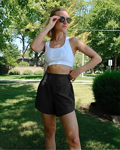 G4Free Atletska kratke hlače za žene sa oblogom 5 Brze suho tekuće kratke hlače sa džepovima za vježbanje teretane