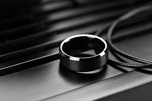 LerchPhi Tungsten Muška Burma 6mm 8MM mat crna obećanje prsten za njega običaj ugravirati Bevelled rub muški prsten