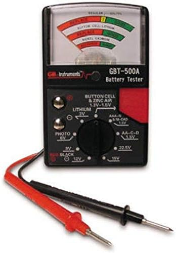 Gardner Bender GBT-500a analogni 1.5 V dugme ćelija/22.5 fotografija/AA/AAA / 12 V/9 V/fenjer ćelije & više, vodi baterija Tester, 14 opseg baterije, crn