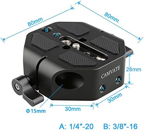 Camvate Camera 15mm Tip šipke Univerzalna osnovna pločica Kompatibilan za C100 / 300/500 - 1448