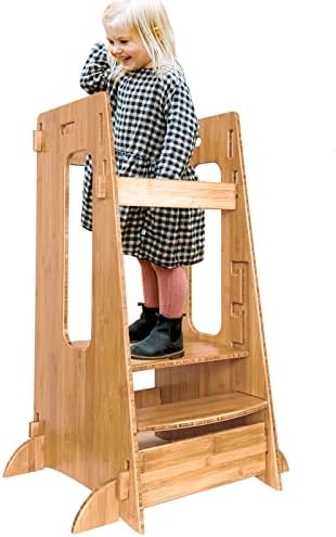 KIDSPR bambus Toddler Tower, Kuhinjski pomoćni alat,stajaća stolica podesiva po visini za djecu,stolica