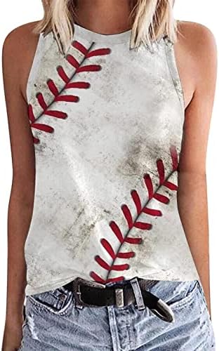 Baseball Tank Top Womens Love Heart Print Vest Mom Tanks Workout Grafički Print Casual Ljetna Majica Bez Rukava