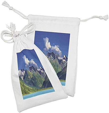 Ambesonne Highland tkanina torba od 2, jezero u Altai planinama Highlands Clouds Sunny Ljetni dan Travel Atrakcija,