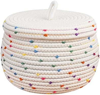 CHYSP Skladišna košarica pamučna boja Navojni stol sa poklopcem Snack igračke šminke Sundry tkani konop