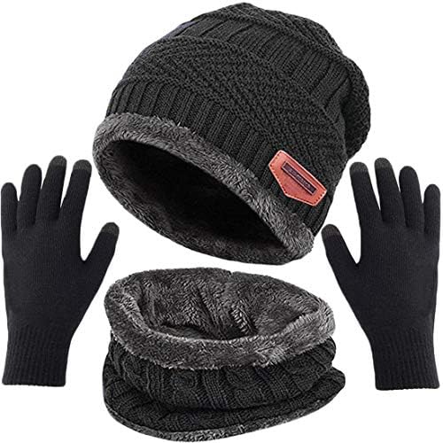 T WILKER Beanie šešir šal i Touchscreen rukavice Set za muškarce & amp; žene Stretch toplo flis